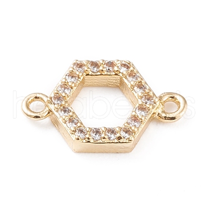 Brass Micro Pave Cubic Zirconia Links ZIRC-L097-011G-1