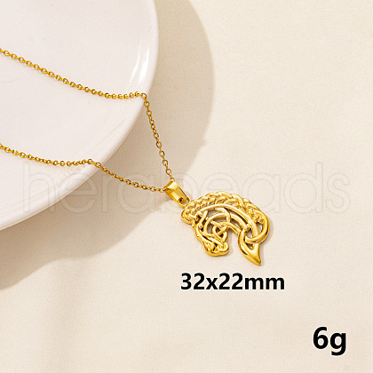 304 Stainless Steel Horse Pendant Necklace BX4246-4-1