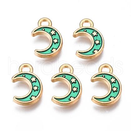 Light Gold Plated Alloy Enamel Pendants ENAM-R136-19C-1