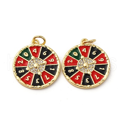 Brass Enamel Pendants KK-Q098-05G-1