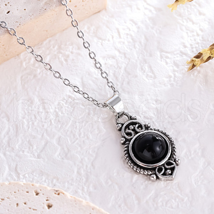 Bohemian Style Horse Eye Alloy with Resin Pendant Necklaces for Women FS-WG56C17-04-1