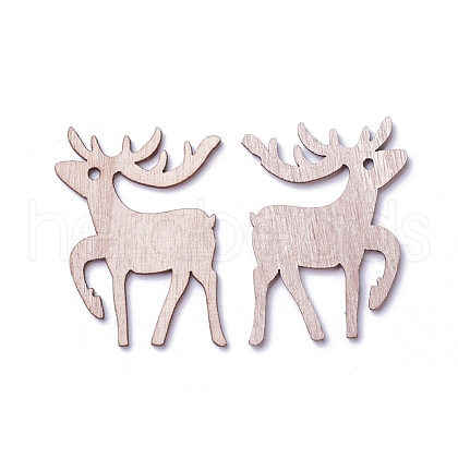 Undyed Wood Pendants WOOD-I004-19-1