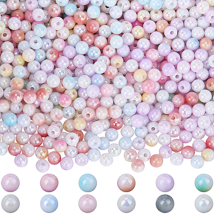 SUNNYCLUE 12 Colors Opaque Acrylic Beads OACR-SC0001-92-1
