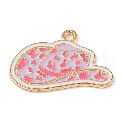 Golden Plated Alloy Eanaml Pendants PALLOY-S184-03G-B-1