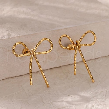 304 Stainless Steel Stud Earrrings EJEW-U065-01B-G-1