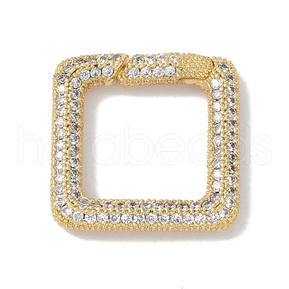 Rack Plating Brass Micro Pave Cubic Zirconia Twister Clasps KK-NH0002-08G-01-1