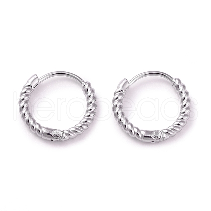 304 Stainless Steel Twist Rope Shape Hoop Earrings for Women EJEW-I278-01B-P-1