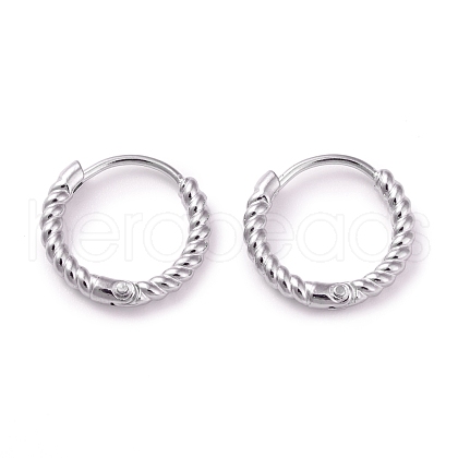 Non-Tarnish 304 Stainless Steel Twist Rope Shape Hoop Earrings for Women EJEW-I278-01B-P-1