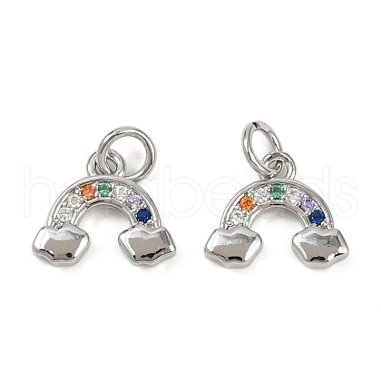 Brass Micro Pave Cubic Zirconia Pendants KK-L231-01P-02-1