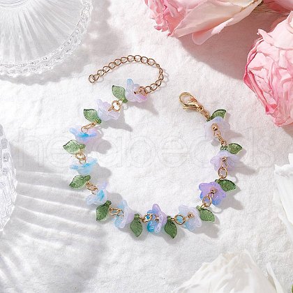 Acrylic Beaded Bracelets for Women BJEW-TA00627-02-1