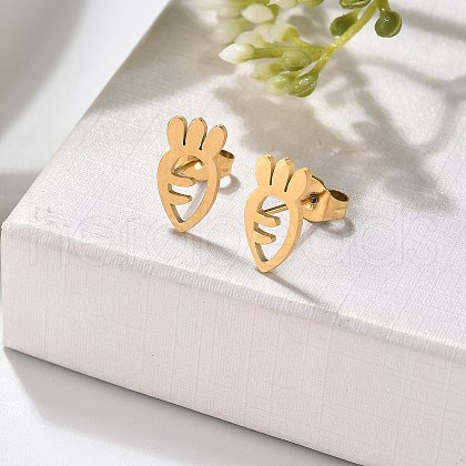 304 Stainless Steel Stud Earrings EJEW-I317-01G-1