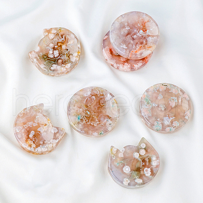 Natural Cherry Blossom Agate Display Decorations G-PW0004-59-1