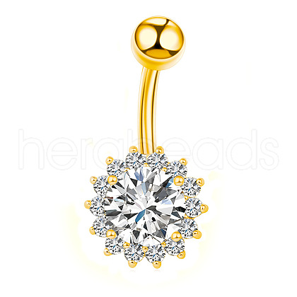 Clear Cubic Zirconia Belly Button Rings WG9960A-37-1