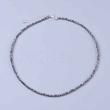 Terahertz Stone Beaded Necklaces NJEW-K114-A-A22-1