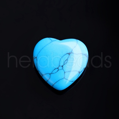 Synthetic Turquoise Love Heart Stone PW-WG32553-03-1