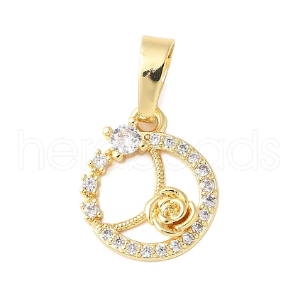 Brass Micro Pave Cubic Zirconia Pendants KK-D357-04A-G-1
