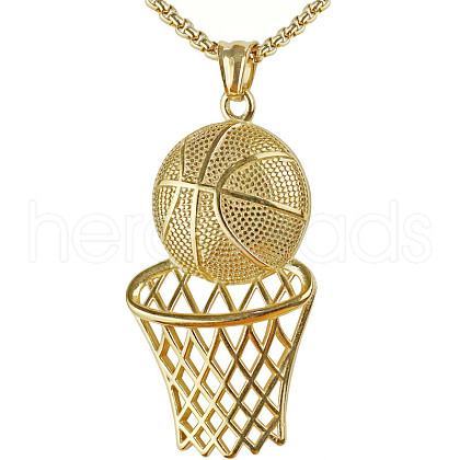 Basketball Alloy Pendant 201 Stainless Steel Box Chain Necklaces FS-WG5A2E4-01-1