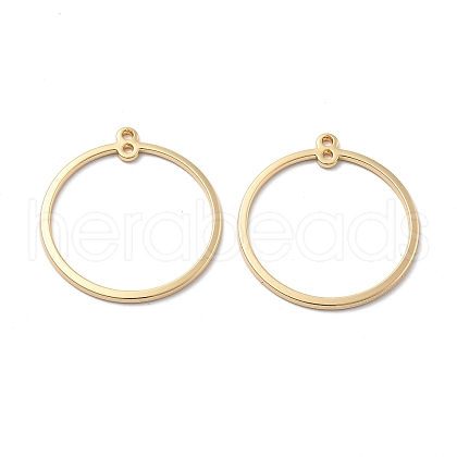 Brass 2-Loop Link Pendants KK-V003-08-1