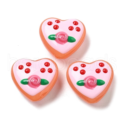 Handmade Lampwork Enamel Beads Heart with Blueberry LAMP-V001-06D-1