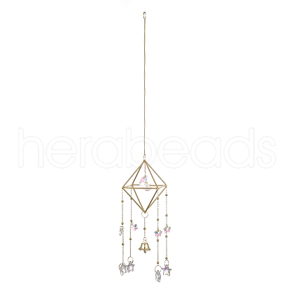 Geometric Metal Suncatchers Wall Hanging Decoration HJEW-G018-01A-G-1