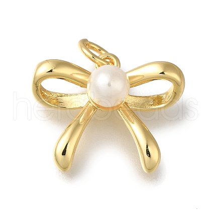 Rack Plating Brass with ABS Plastic Pearl Charms X-KK-G500-13G-1