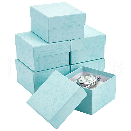 Cardboard Jewelry Watch Storage Gift Box CON-WH0092-67C-1