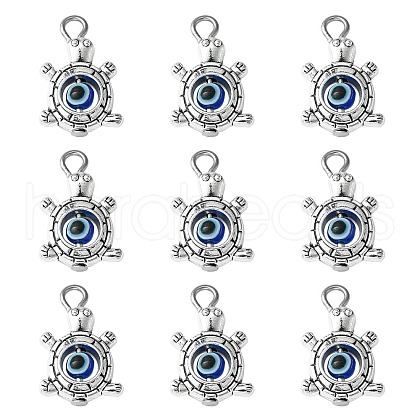 30Pcs Tibetan Style Alloy & Evil Eye Resin Pendants PALLOY-CJ0002-78-1
