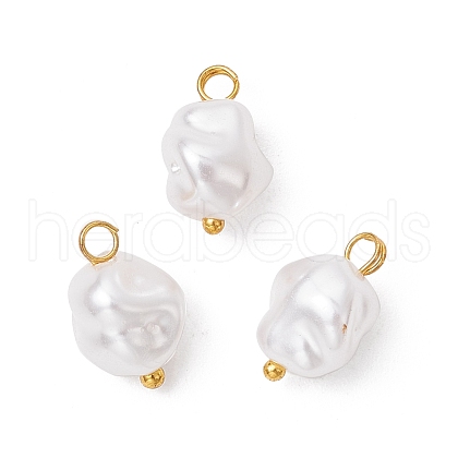 Eco-Friendly Plastic Imitation Pearl Charms PALLOY-JF03968-01-1