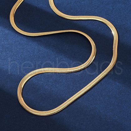 PVD Vacuum Plating 304 Stainless Steel Herringbone Chain Necklaces X-NJEW-F227-02G-04-1