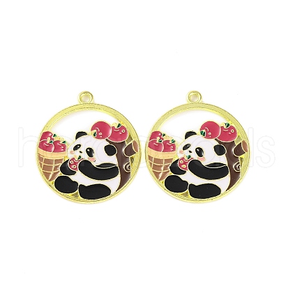 Golden Plated Alloy Enamel Pendants ENAM-Z017-08G-03-1