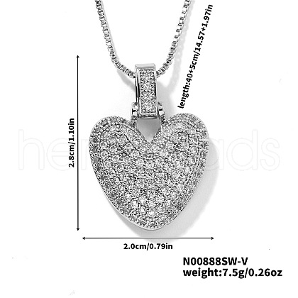 Elegant Brass Micro Pave Clear Cubic Zirconia 3D Initial Necklaces DV4415-45-1