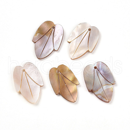 Natural Freshwater Shell Carved Pendants SHEL-N036-19-1