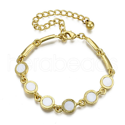 Electroplated Alloy Link Bracelets BJEW-T012-010-RS-1