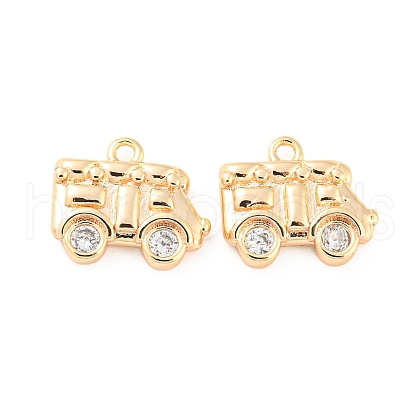Brass Micro Pave Cubic Zirconia Pendants KK-E090-17G-1