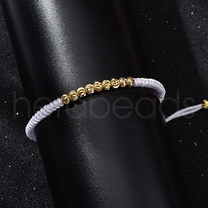 Polyester Cord Braided Bead Bracelets for Women BJEW-L698-01G-14-1