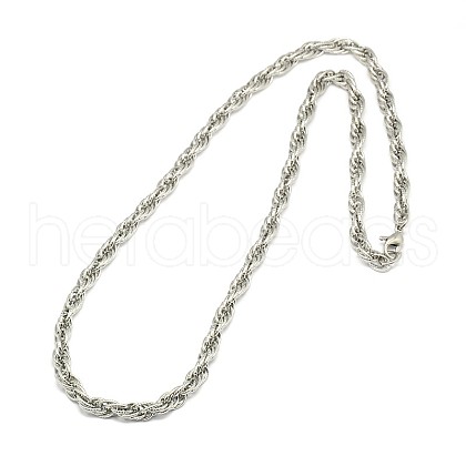 Tarnish Resistant Fashionable 304 Stainless Steel Rope Chain Necklaces STAS-A028-N056P-1