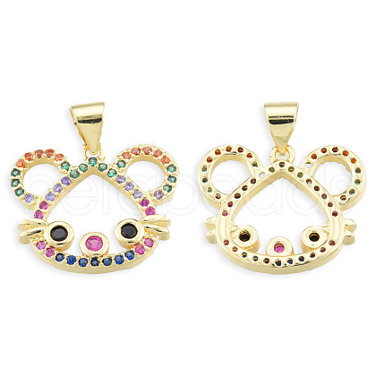 Brass Micro Pave Cubic Zirconia Pendants KK-N227-125-1
