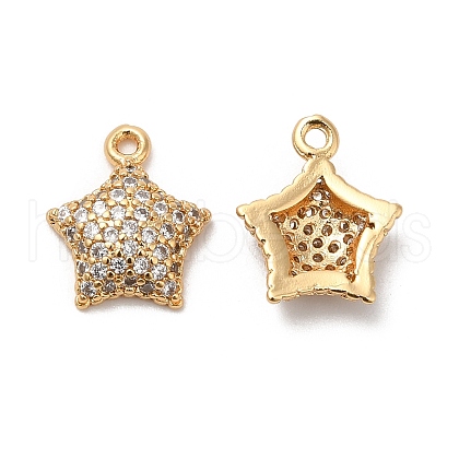 Plating Brass Micro Pave Cubic Zirconia Pendant KK-B074-45G-1