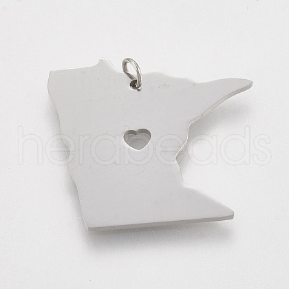 Tarnish Resistant 201 Stainless Steel Pendants STAS-T038-65-1