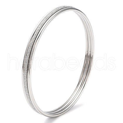 3Pcs 304 Stainless Steel Plain Bangles Set BJEW-G684-02A-P-1