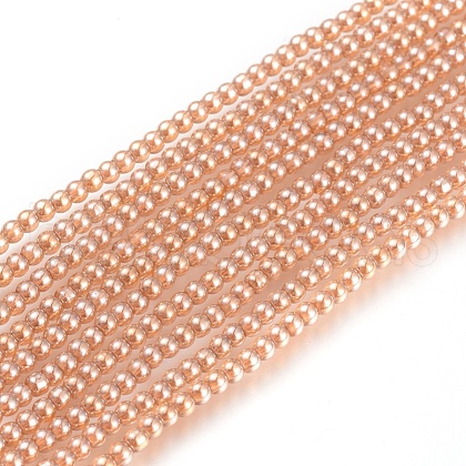 Electroplate Glass Beads Strands X-EGLA-I013-2mm-PL01-1