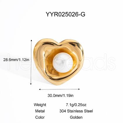 Heart Stainless Steel Stud Rings DM4461-2-1