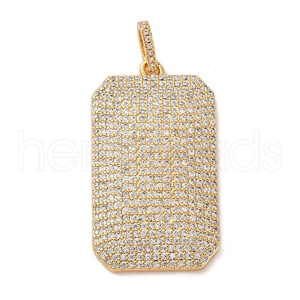 Brass Micro Pave Cubic Zirconia Pendants KK-U076-03G-01-1