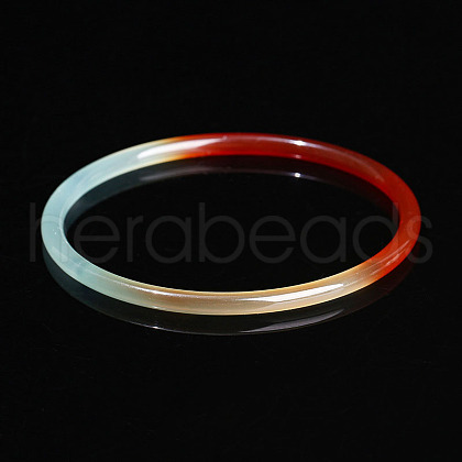 Dyed Natural Agate Simple Plain Bangle for Women FIND-PW0021-09B-04-1