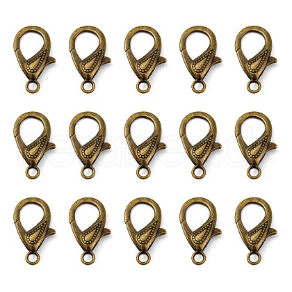 Tibetan Style Alloy Lobster Claw Clasps X-PALLOY-O027-AB01-1