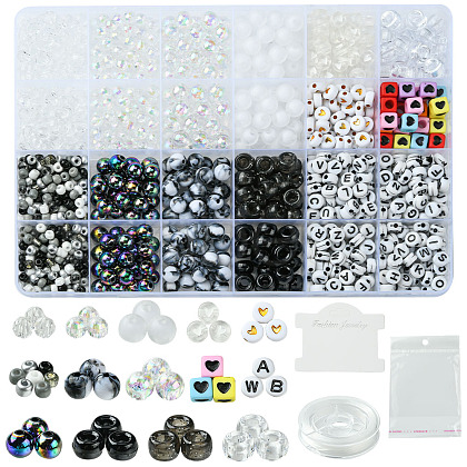 DIY Acrylic & Plastic Beads Bracelets Making Kits DIY-FS0006-42-1