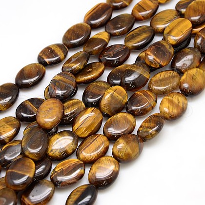 Natural Gemstone Tiger Eye Beads Strands X-G-L164-A-07-1