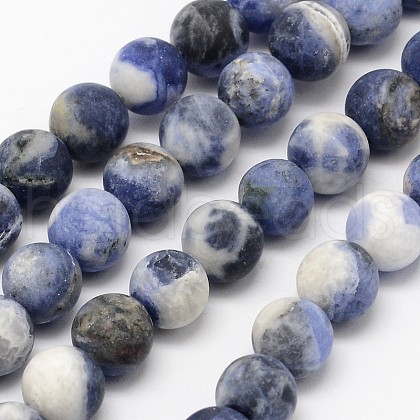 Natural Sodalite Beads Strands G-D691-8mm-1