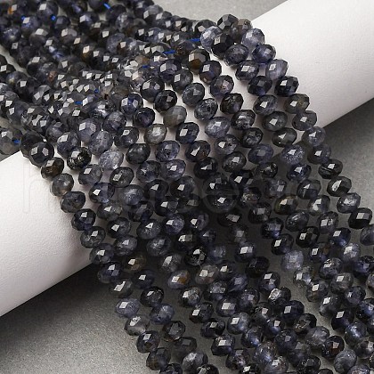 Natural Iolite Beads Strands G-B142-B01-1