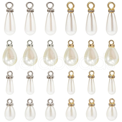 CHGCRAFT 84pcs 7 style ABS Plastic Imitation Pearl Pendants KY-CA0001-23-1